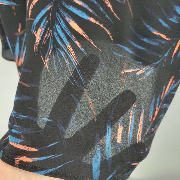 Black Tropical Palm Sophie Cami Sheer Chiffon Women Top Camisole - Picture 4 of 12